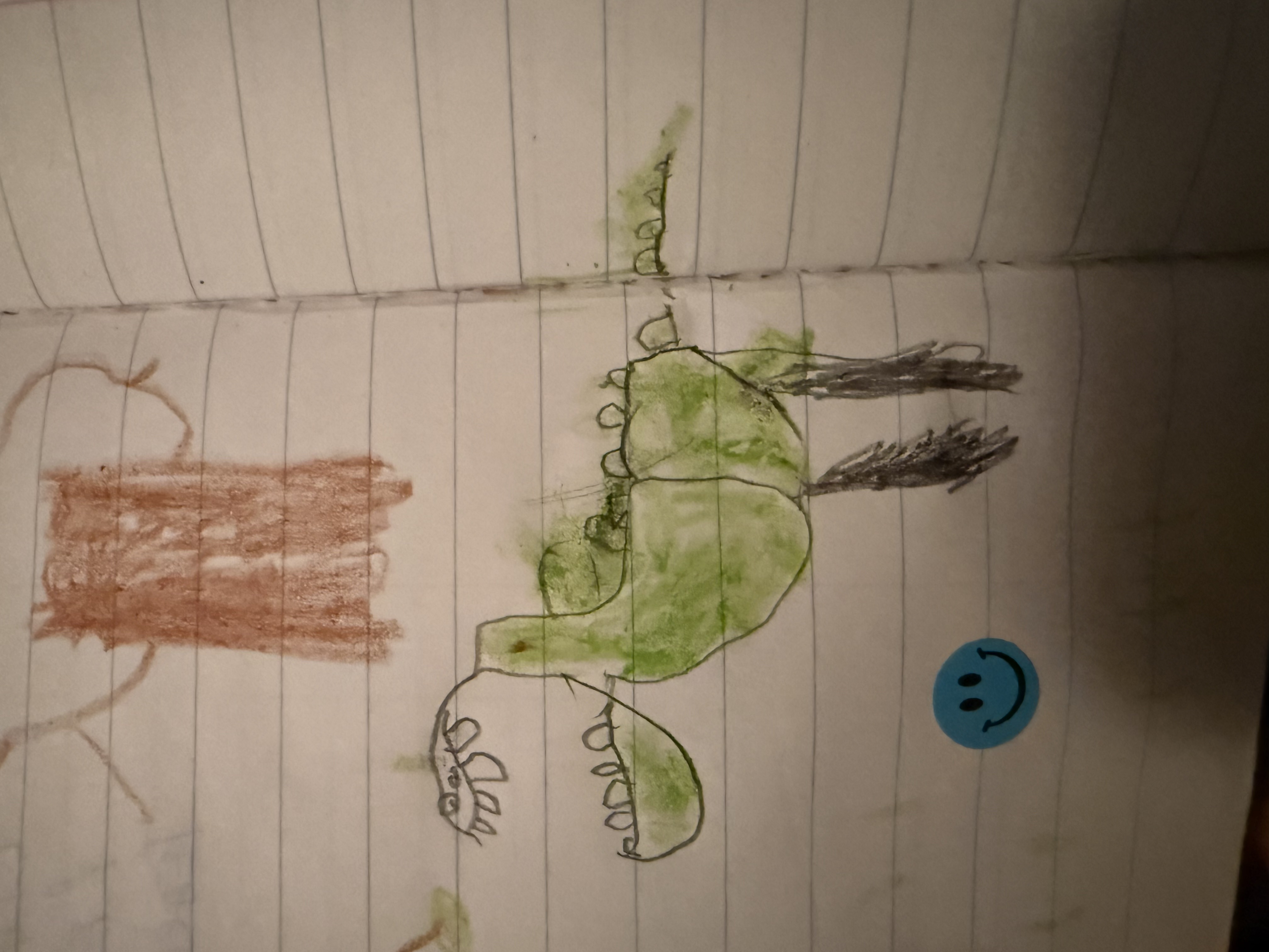 Child's drawing of dinosaur